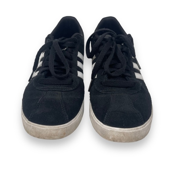 Adidas Classic Black Suede Trainer Sneaker White Stripes White Sidewall Athletic - Picture 6 of 10